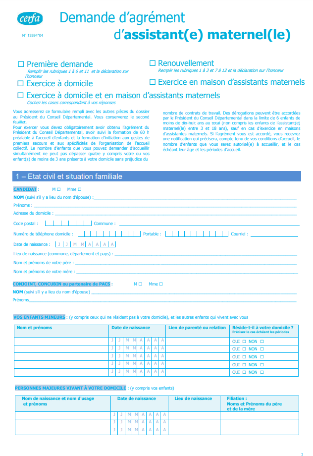 devenir assistante maternelle le dossier de demande dagrement